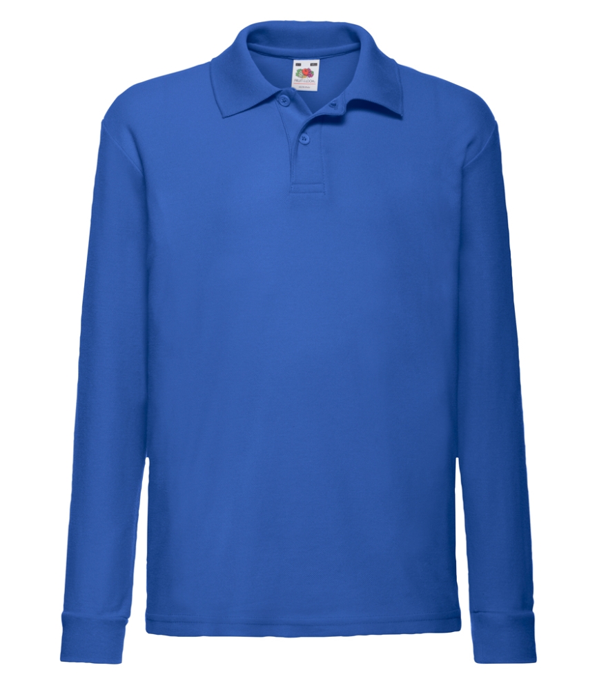 Fruit of the Loom Kids Long Sleeve Poly/Cotton Piqué Polo Shirt