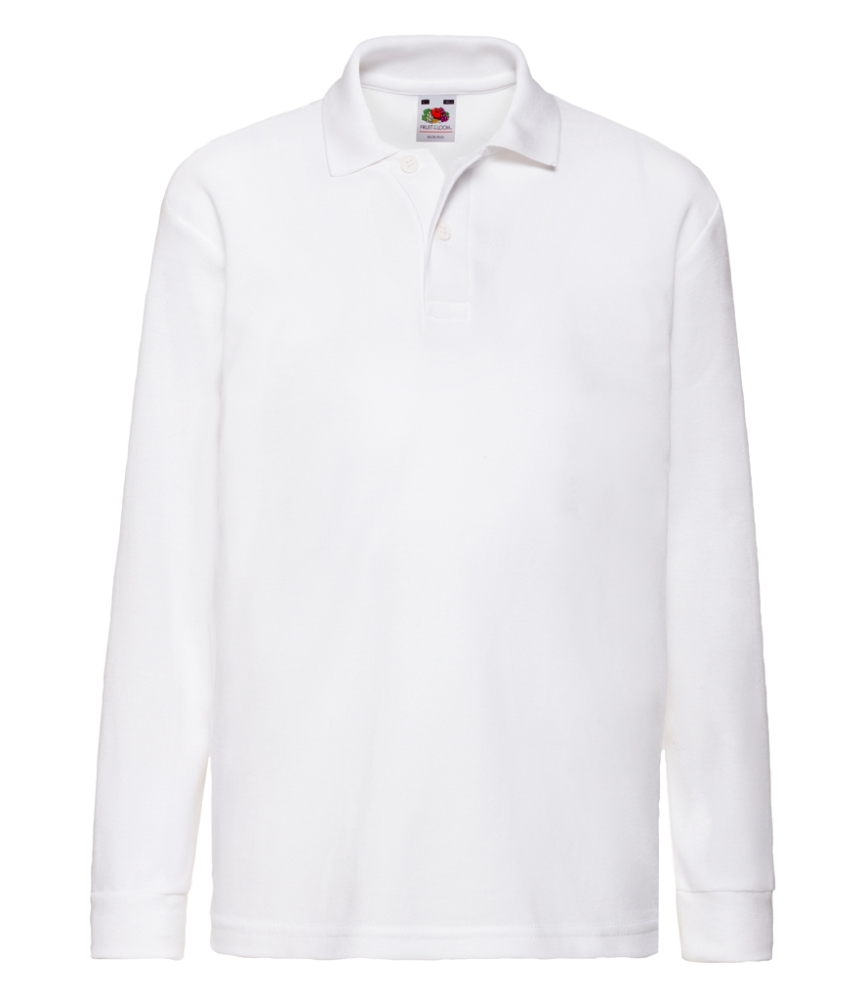 Fruit of the Loom Kids Long Sleeve Poly/Cotton Piqué Polo Shirt