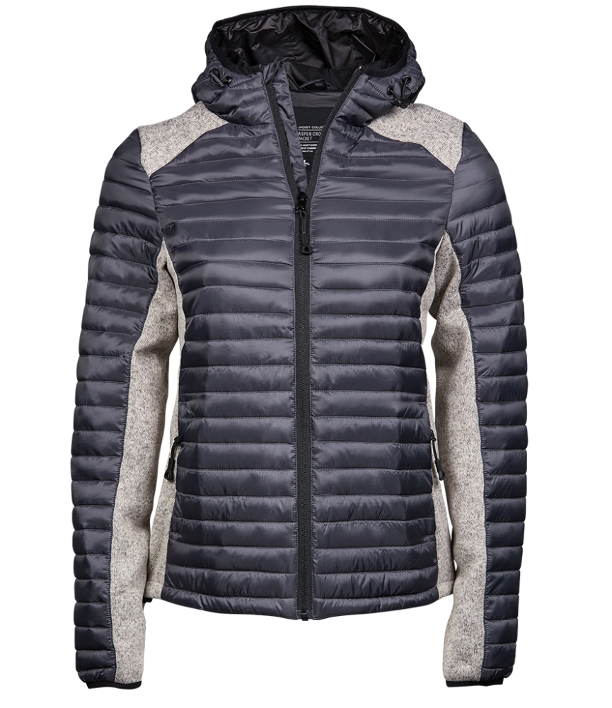 Tee Jays Ladies Crossover Hooded Padded Outdoor Jacket