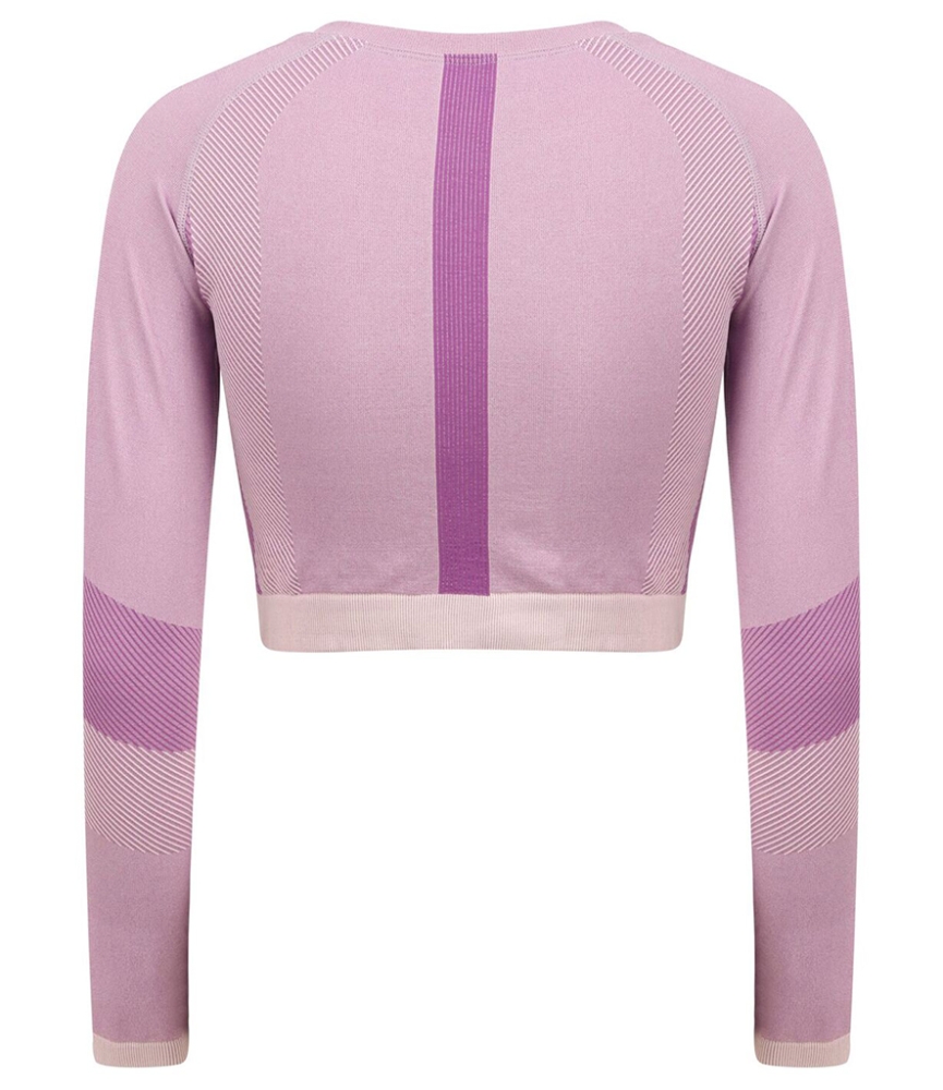 Tombo Ladies Seamless Panelled Long Sleeve Crop Top
