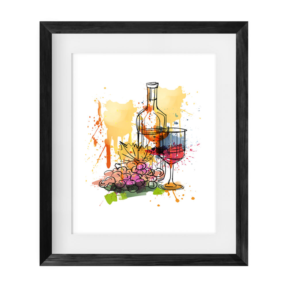 Wine & grapes print