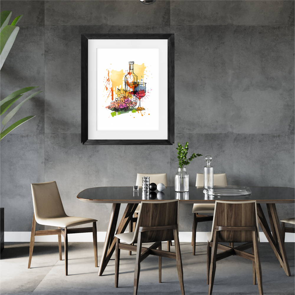 Wine & grapes print