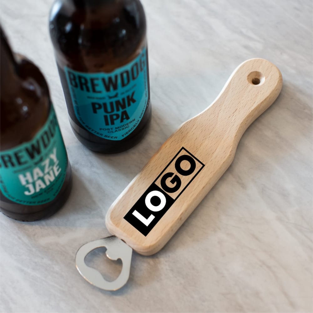 Branded Solid beech Bottle Opener