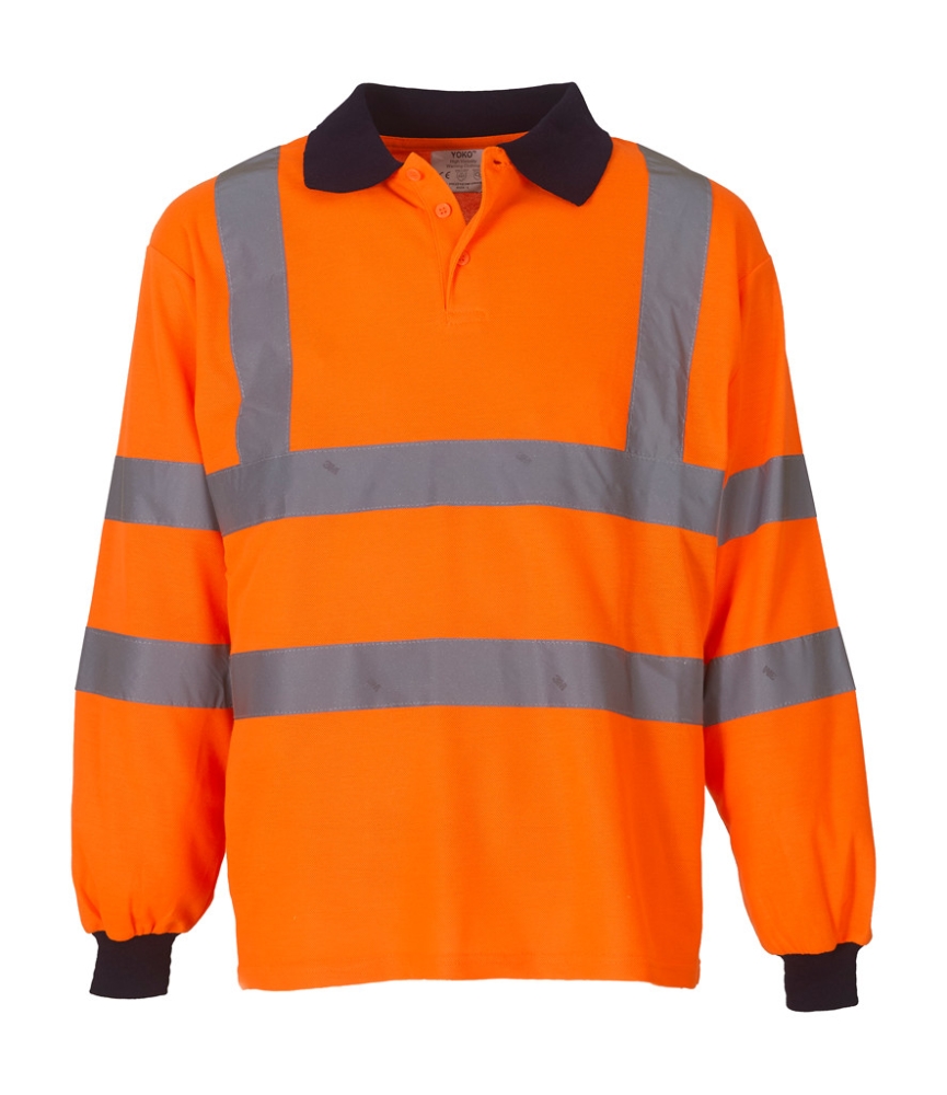 Yoko Hi-Vis Long Sleeve Polo Shirt