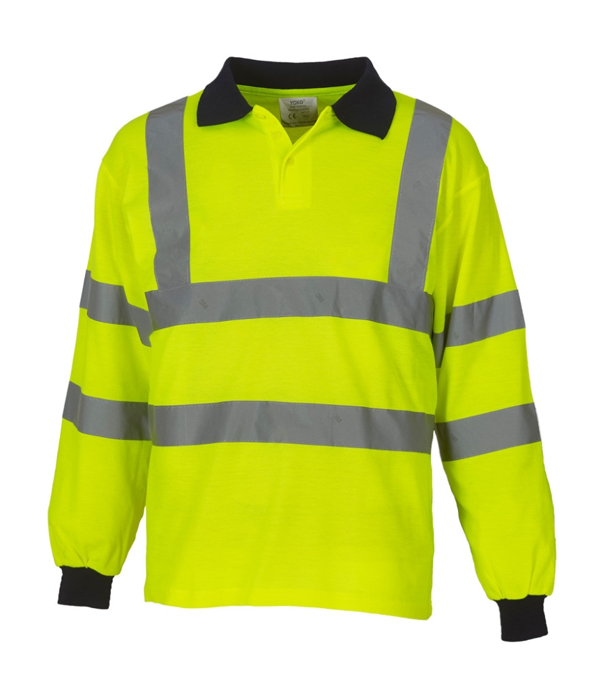 Yoko Hi-Vis Long Sleeve Polo Shirt
