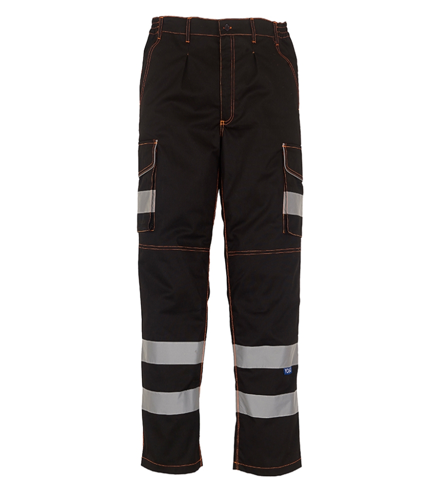 Yoko Hi-Vis Cargo Trousers with Knee Pad Pockets
